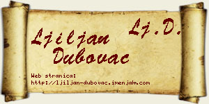 Ljiljan Dubovac vizit kartica